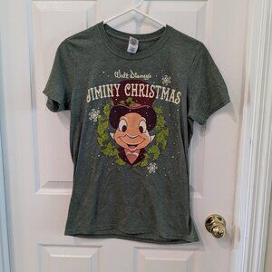 Disney Walt Disney's Jiminy Christmas Graphic Tee Green Size Small